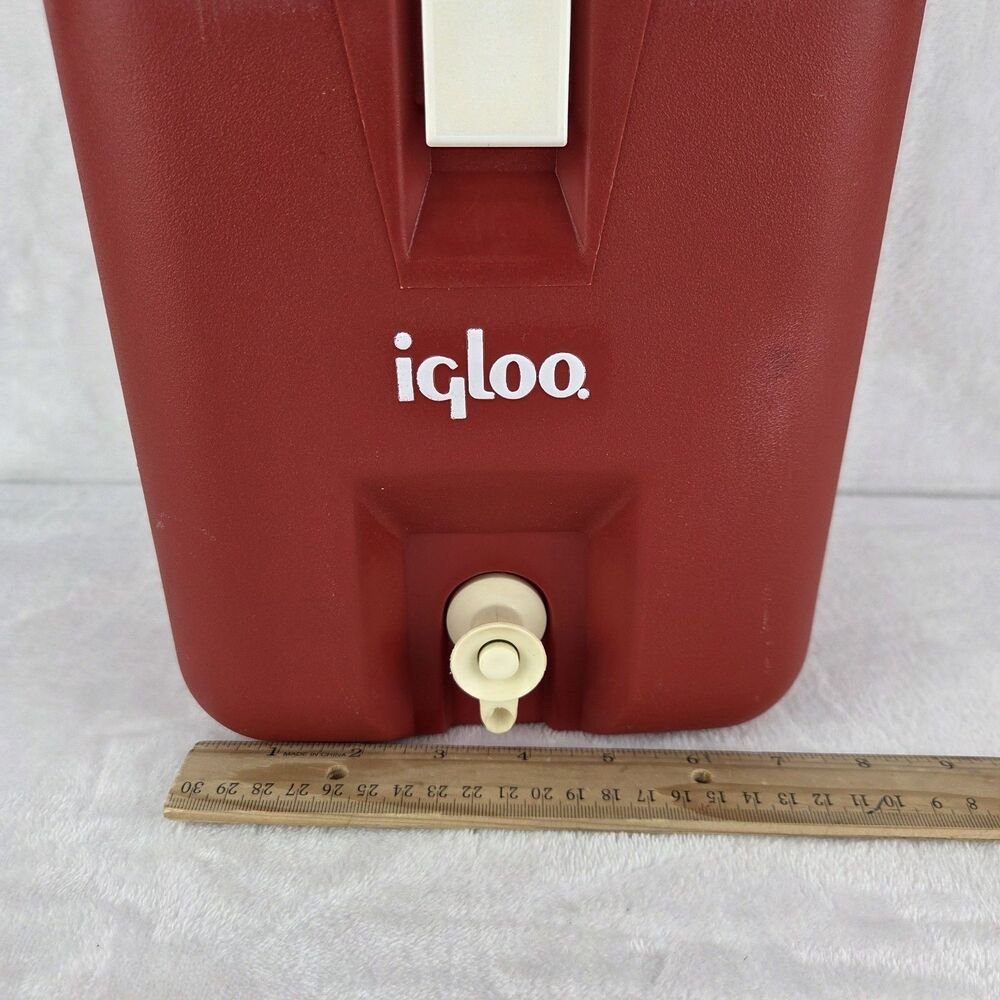 Vintage Igloo Snowflake 1 Gallon Water Cooler Jug Hot/Cold Red White Camping - Picture 4 of 16